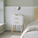 Houten nachtkastje in Scandinavische stijl in wit of zwart Corallo Aanbod