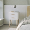 Houten nachtkastje in Scandinavische stijl in wit of zwart Corallo Aanbod