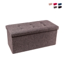 Rechthoekige stoffen poef 76x34 cm met opbergfunctie Nilo Aanbieding