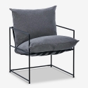 Fauteuil design moderne en tissu style minimaliste métal noir Alaska Prix