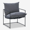 Fauteuil design moderne en tissu style minimaliste métal noir Alaska Prix