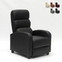 Fauteuil relax inclinable avec repose-pieds en similicuir Alice 