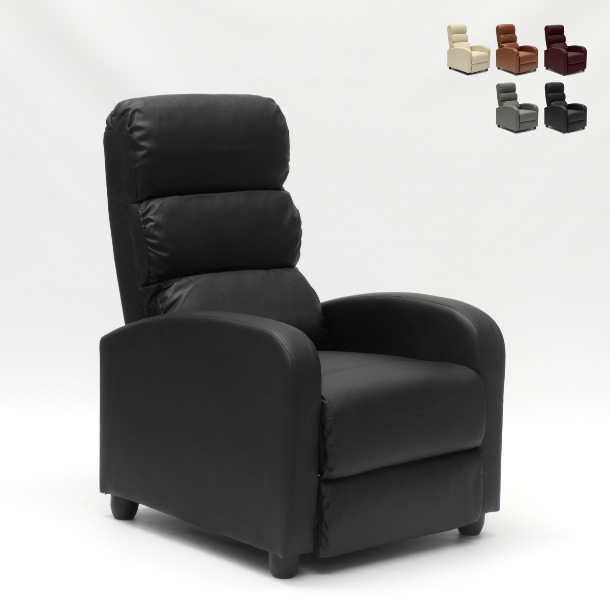 Kunstleren relaxfauteuil Alice met voetsteun Kunstleren relaxfauteuil Alice met voetsteun