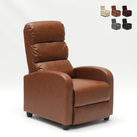 Kunstleren relaxfauteuil Alice met voetsteun Aanbieding