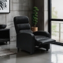 Fauteuil relax inclinable avec repose-pieds en similicuir Alice 