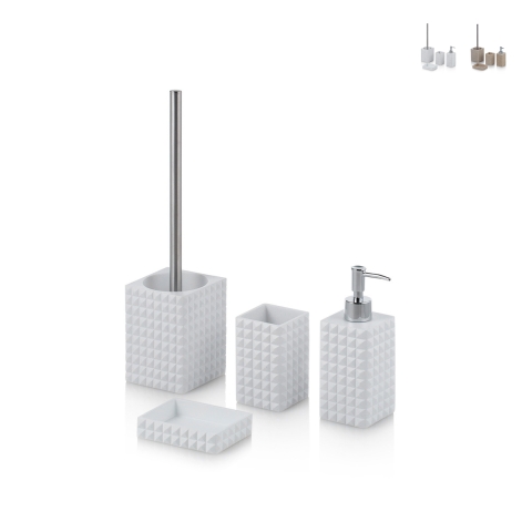Ensemble d'accessoires de salle de bain design moderne en résine Dakar Promotion