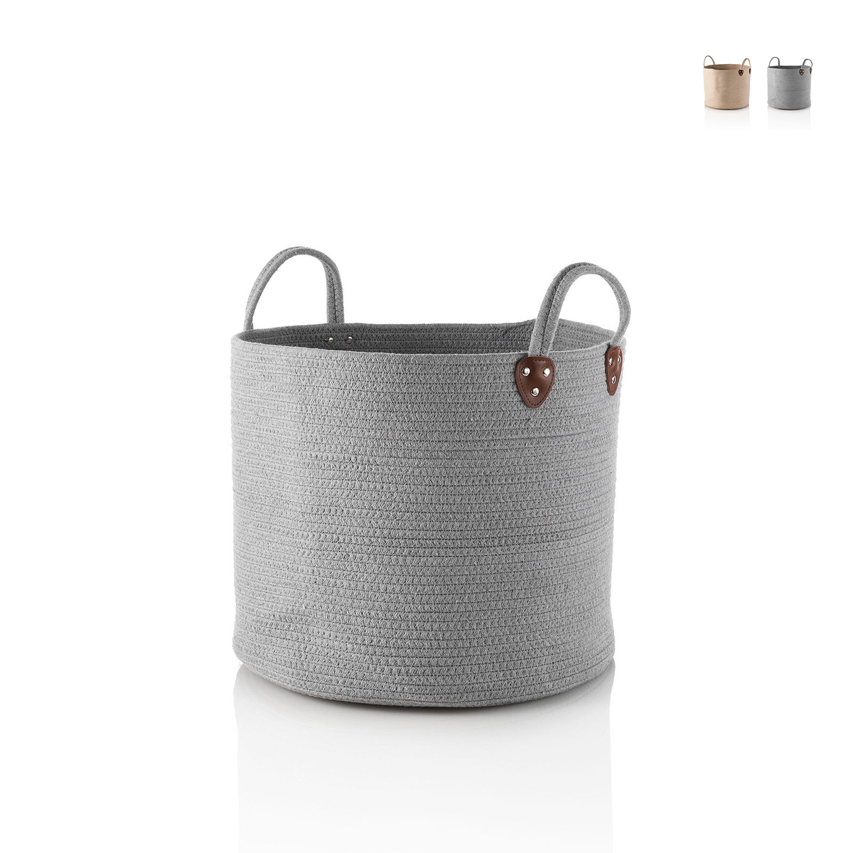 Panier de rangement en tissu coton avec poignées Giulio Promotion Panier de rangement en tissu coton avec poignées Giulio Promotion