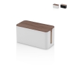 Kabelorganizer van ABS met deksel in houteffect Earl Aanbieding