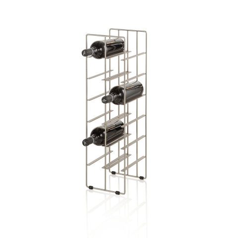 Casier à vin en métal satiné moderne pour 12 bouteilles Jin Promotion
