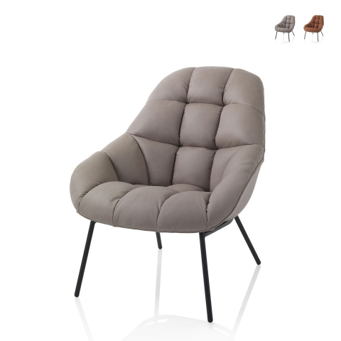 Chaise fauteuil en simili cuir rembourré design moderne Carla Promotion