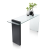 Moderne sidetable van hout en gebogen glas 120x40x75cm Feng M Korting