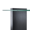 Moderne sidetable van hout en gebogen glas 120x40x75cm Feng M Aanbod