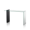 Moderne sidetable van hout en gebogen glas 120x40x75cm Feng M Kortingen