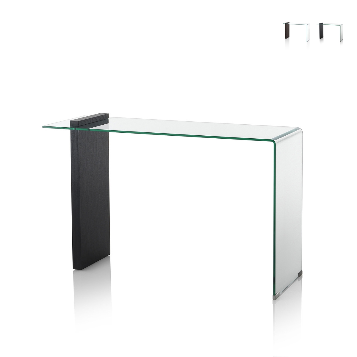 Moderne sidetable van hout en gebogen glas 120x40x75cm Feng M Aanbieding Moderne sidetable van hout en gebogen glas 120x40x75cm Feng M Aanbieding