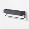 Metalen wandplank met matte afwerking en Lara steun. Model