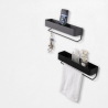 Metalen wandplank met matte afwerking en Lara steun. Keuze