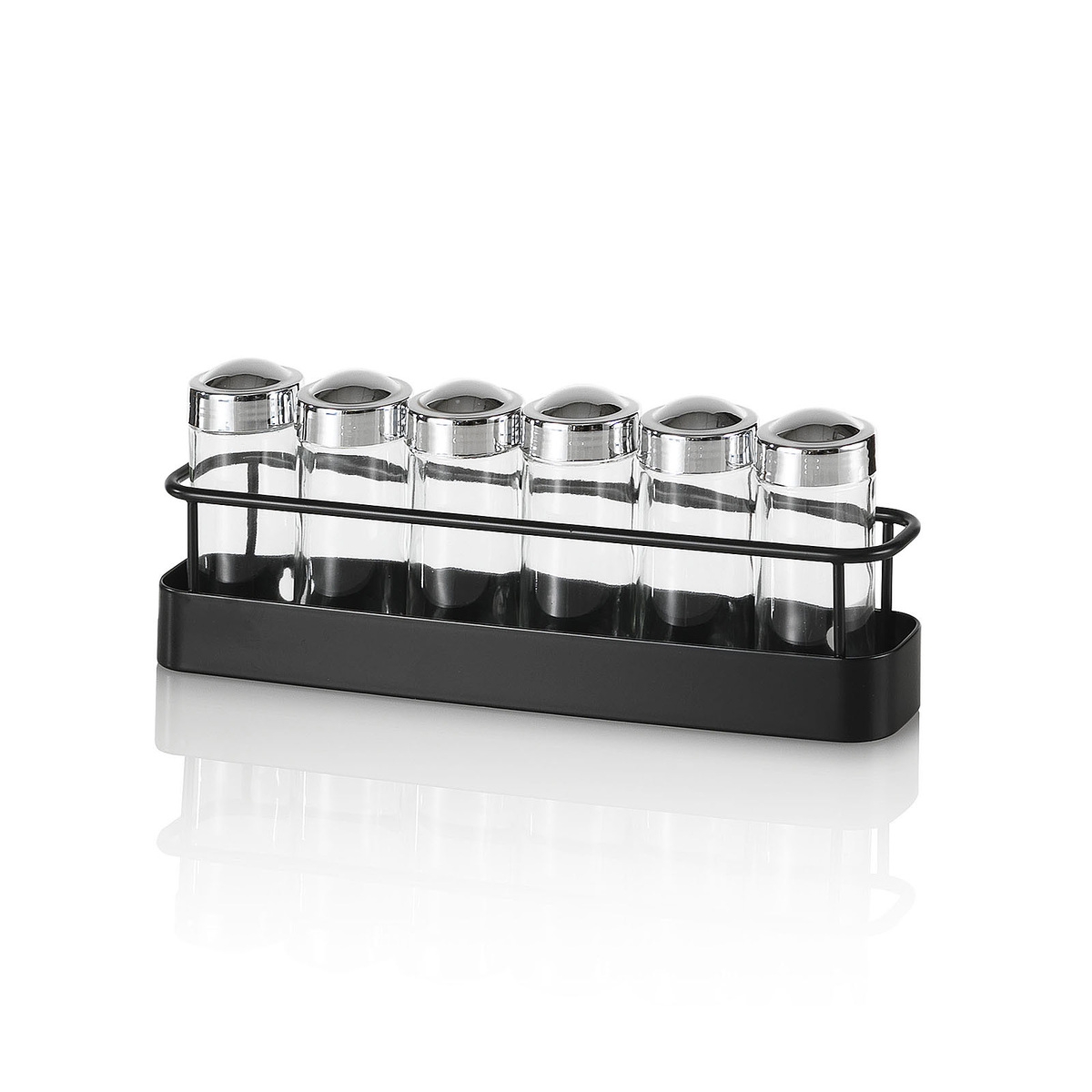 Porte-épices de cuisine avec ensemble de 6 bocaux en verre Lyu Promotion