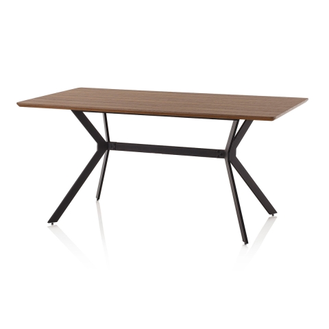 Table de salle à manger moderne 160x90cm en bois et métal industriel Monaco Promotion