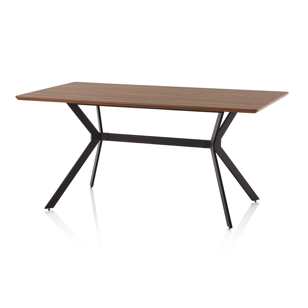 Moderne eettafel 160x90cm van hout en industrieel metaal Monaco Aanbieding
