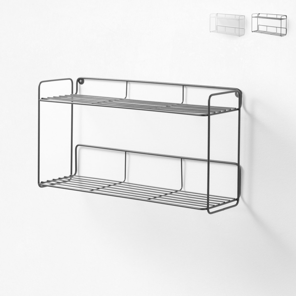 Metalen wandplank met 2 planken Nori Aanbieding Metalen wandplank met 2 planken Nori Aanbieding