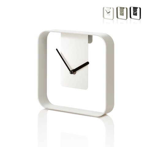 Horloge murale et de table en métal 20x20cm design moderne Nova Promotion
