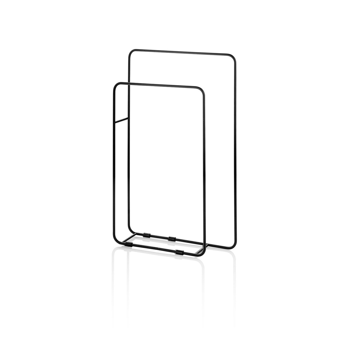 Porte-serviettes sur pied en métal noir design moderne Gumi Promotion Porte-serviettes sur pied en métal noir design moderne Gumi Promotion