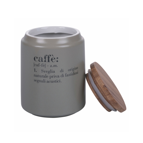Pot baka kafe grey ak kouvèti nan bwa 0,8L Victionary. Promotion