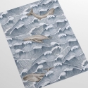 Behang met zee-design voor woon- en slaapkamer Golven en Walvissen Verkoop