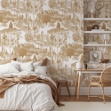 Papier peint adhésif floral beige pour salon Cactus nel Deserto Remises