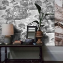 Papier peint vintage élégant blanc et noir pour chambre Nuvole Remises