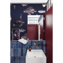 Moderne realistische maritieme designbehang Tropische Blauwe Vissen Korting