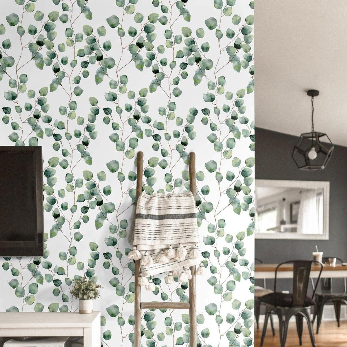 Behang bladeren voor keuken, woonkamer, slaapkamer Eucalyptus Aanbieding Behang bladeren voor keuken, woonkamer, slaapkamer Eucalyptus Aanbieding