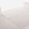 Hoekslaapbank met chaise longue in geribbelde stof Leka Model