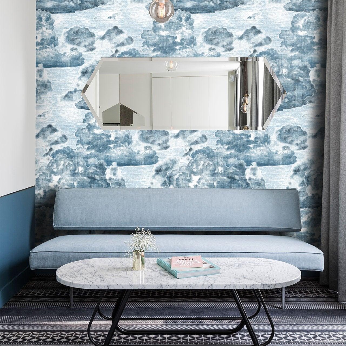 Papier peint bleu ciel pour salon et chambre Nuvole Vintage Promotion Papier peint bleu ciel pour salon et chambre Nuvole Vintage Promotion