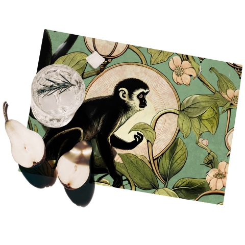Ensemble de 2 sets de table pour le petit-déjeuner Scimmiette Verde Promotion