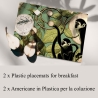 Lot de 2 sets de table petit-déjeuner Singes Vert Vente