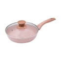 Poêle antiadhésive 20 cm effet granit rose avec couvercle Stonerose Promotion