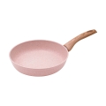 Poêle antiadhésive 24cm effet granit rose Bisetti Stonerose Promotion