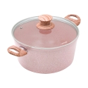 Batterie de cuisine 6 pièces poêle grill pierre rose Stonerose Modèle
