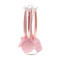 Set de 6 ustensiles de cuisine en métal rose et silicone Bisetti Stonerose Promotion