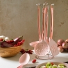 Set de 6 ustensiles de cuisine en métal rose et silicone Bisetti Stonerose Vente