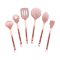 Set de 6 ustensiles de cuisine en métal rose et silicone Bisetti Stonerose Offre