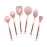 Set de 6 ustensiles de cuisine en métal rose et silicone Bisetti Stonerose Offre