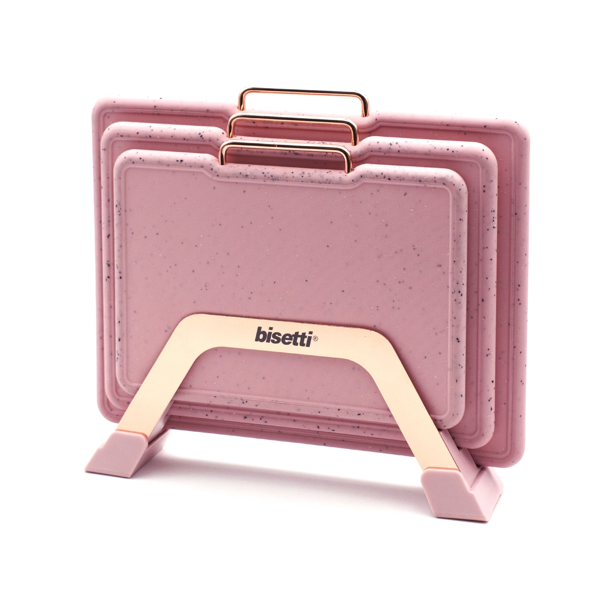 Set van 3 granietlook kunststof snijplanken roze Bisetti Stonerose Aanbieding Set van 3 granietlook kunststof snijplanken roze Bisetti Stonerose Aanbieding