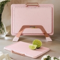 Set van 3 granietlook kunststof snijplanken roze Bisetti Stonerose Verkoop