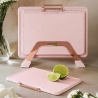 Set van 3 granietlook kunststof snijplanken roze Bisetti Stonerose Verkoop