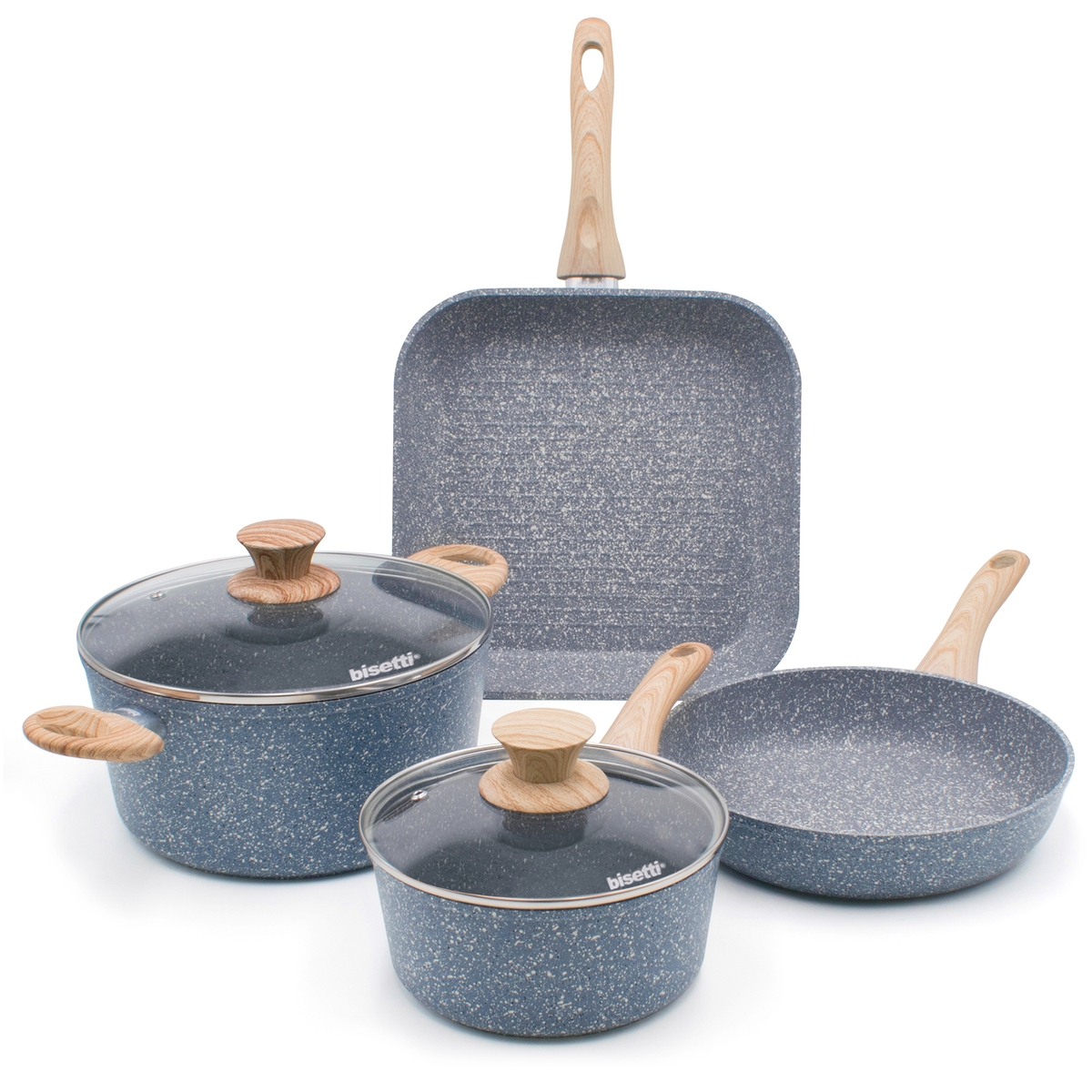 Ensemble de 6 casseroles avec poêle et grill Pierre Gourmet antiadhésif Promotion Ensemble de 6 casseroles avec poêle et grill Pierre Gourmet antiadhésif Promotion