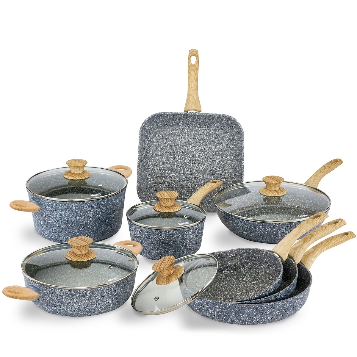 Ensemble de 13 pièces casseroles et poêles en aluminium antiadhésif Pierre Gourmet Promotion Ensemble de 13 pièces casseroles et poêles en aluminium antiadhésif Pierre Gourmet Promotion