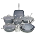 Batterie 13 pièces poêles grill antiadhésives Bisetti Pierre Gourmet Promotion