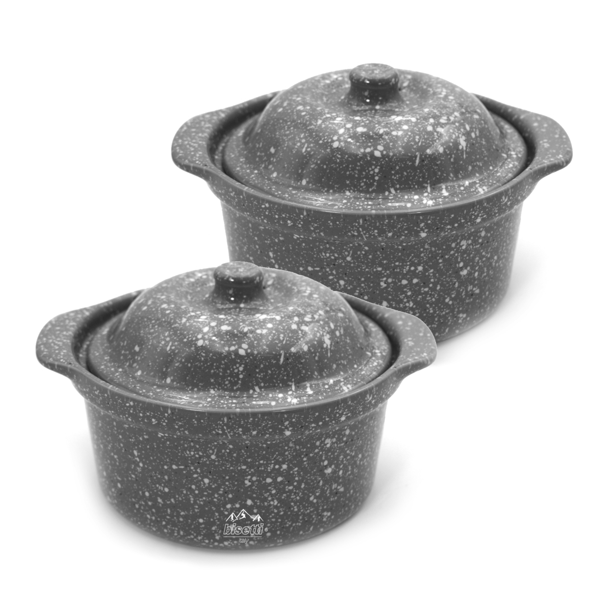 Set van 2 anti-aanbak oven cocottes in stoneware keramiek Pierre Gourmet Aanbieding Set van 2 anti-aanbak oven cocottes in stoneware keramiek Pierre Gourmet Aanbieding